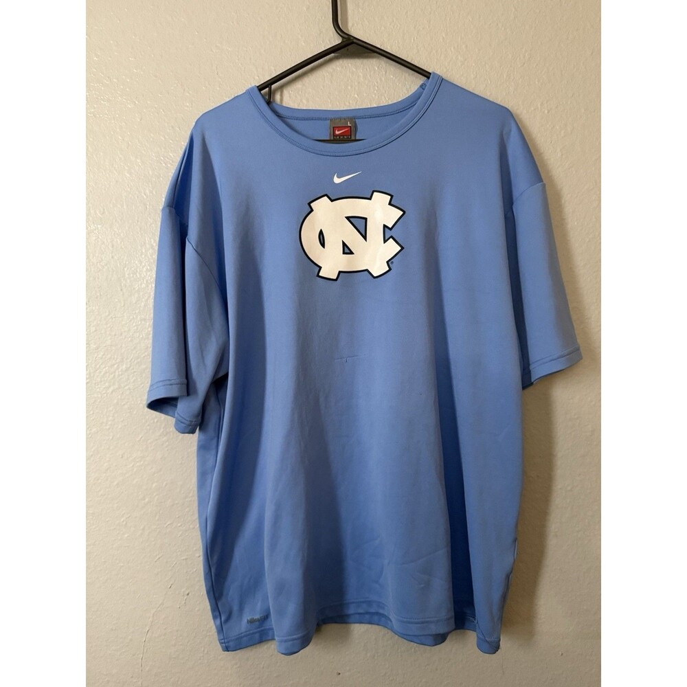 Vintage Nike Team UNC Tar Heels Dri-FIT Shirt Mens L Carolina Blue NCAA